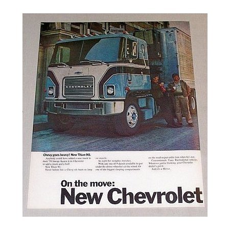 1970 Chevrolet Chevy Trucks Titan 90 Semi 2 Page Color Print Ad