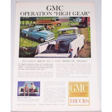 1959 GMC Trucks Color Print Ad - Operation High Gear