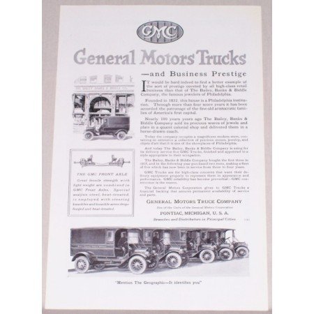 1919 GMC General Motors Trucks Vintage Print Ad - Business Prestige