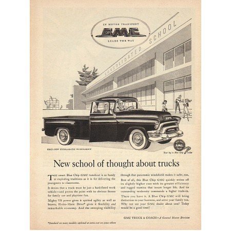 1955 GMC Hydra-matic V8 Runabout Pickup Truck Vintage Print Ad