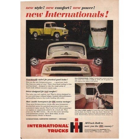1955 International S-Line Trucks Color Print Ad