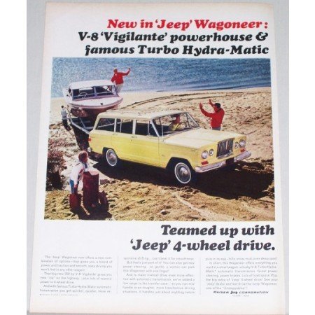 1965 Kaiser Jeep Wagoneer 4 Wheel Drive Color Print Ad