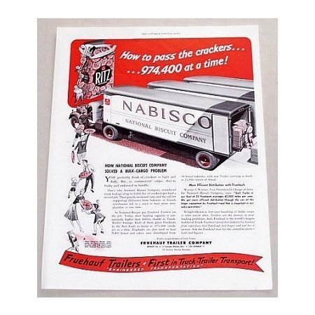 1949 Fruehauf Trailer Truck Trailers Vintage Print Ad - Nabisco
