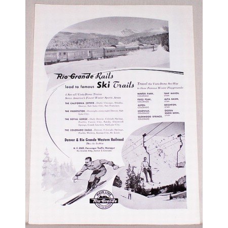 1958 Main Line Rio Grande Railroad Vintage Print Ad - Rio Grande Rails