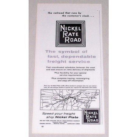 1954 Nickel Plate Road Railroad Vintage Print Ad - The Symbol Of Fast