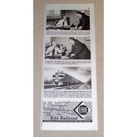 1954 Erie Railroad Vintage Print Ad - Hold It, Dan!