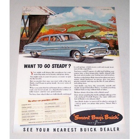 1951 Buick Eight Dynaflow Color Print Automobile Car Ad
