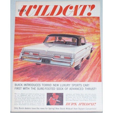 1962 Buick Wildcat Color Print Automobile Car Art Ad