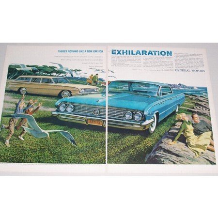 1961 Buick Special Wagon La Sabre 2 Page Color Automobile Car Print Ad