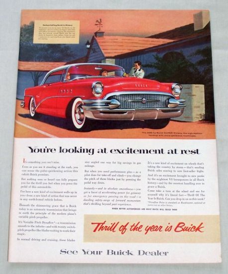 1955 Buick Super Riviera 2 Dr Hardtop Automobile Color Print Car Ad