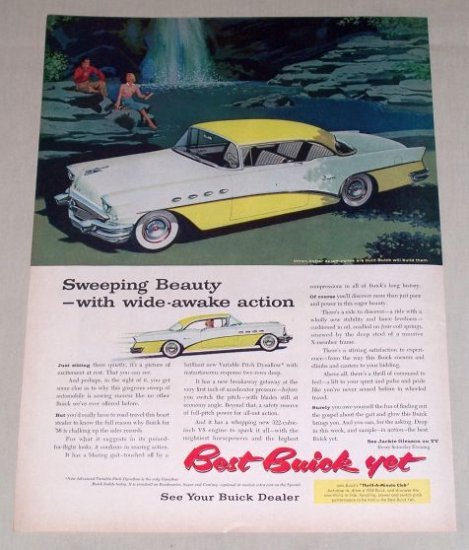 1956 Buick Super Automobile Color Print Car Ad - Sweeping Beauty