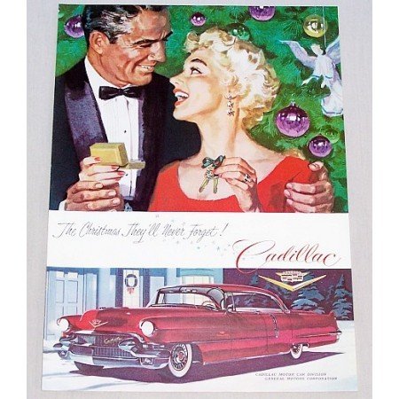 1955 Cadillac Sedan Automobile Color Print Car Ad