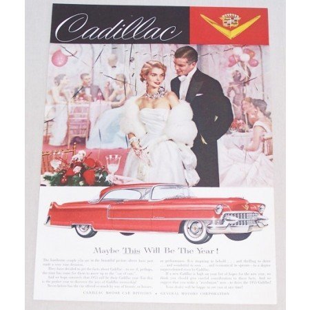 1955 Cadillac 2 Door Hardtop Automobile Color Print Car Ad - Maybe This Year
