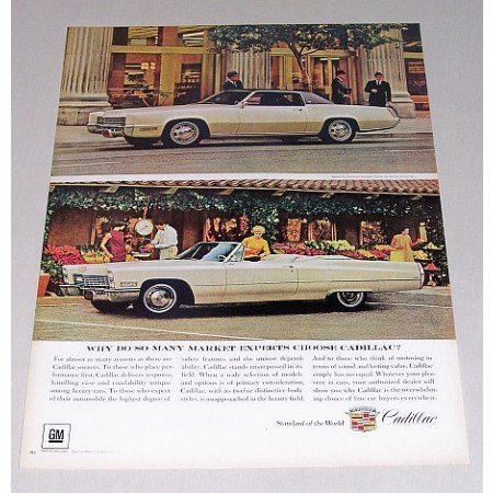 1967 Cadillac Fleetwood Eldorado DeVille Convertible Automobile Color Print Car Ad