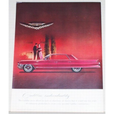 1962 Cadillac Sedan De Ville Automobile Color Print Car Ad