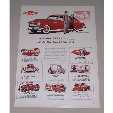 1949 Chevrolet Fleetline Deluxe Sedan Automobile Color Print Car Ad