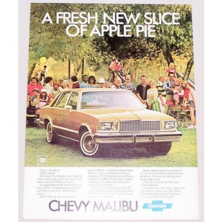 1978 Chevy Malibu Automobile Color Print Car Ad - Fresh Slice