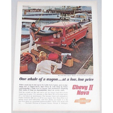 1962 Chevy II Nova 400 Station Wagon Automobile Color Print Car Ad