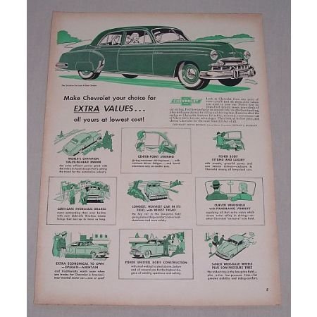 1949 Chevrolet Styleline Deluxe 4Dr Sedan Automobile Color Print Car Ad