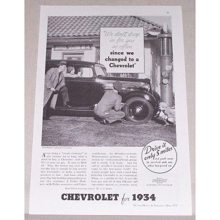1934 Chevrolet Master Six Coach Automobile Vintage Print Car Ad