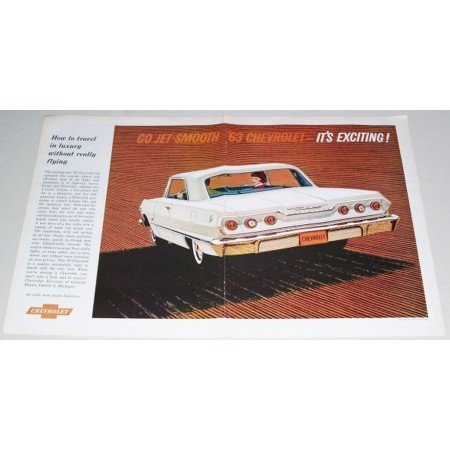1963 Chevrolet Impala 2 Door Automobile 2 Page Color Print Car Ad