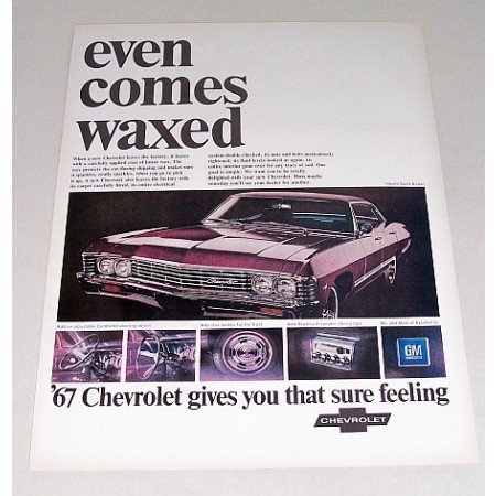 1967 Chevrolet Impala Sport Sedan Automobile Color Print Car Ad