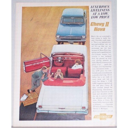 1962 Chevrolet Chevy II Nova Automobile Color Print Car Ad