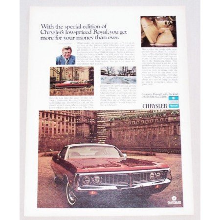 1972 Chrysler Royal Special Edition Automobile Color Print Car Ad
