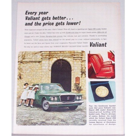 1962 Valiant Signet 200 Automobile Color Print Car Ad