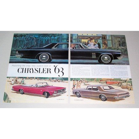 1962 Chrysler New Yorker Automobile 2 Page Color Print Car Ad