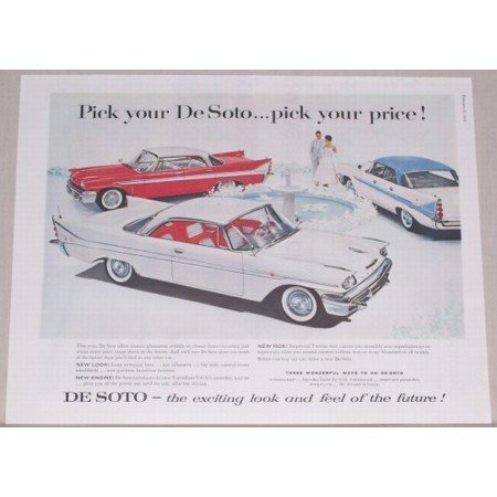 1958 DeSoto Automobile Color Print Car Ad - Pick Your DeSoto
