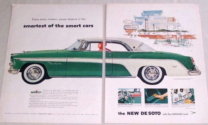 1955 DeSoto De Soto Fireflite Sportsman Automobile Color Print Car Ad