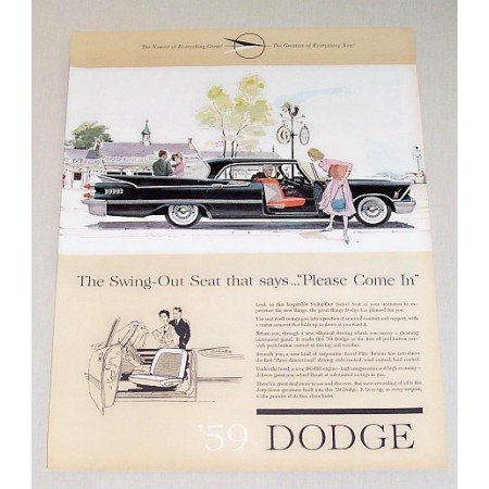 1959 Dodge Custom Royal Automobile Color Print Car Ad