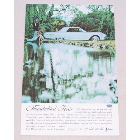 1961 Ford Thunderbird Automobile Color Print Car Ad - T-Bird Hour