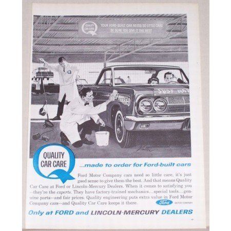 1963 Ford Quality Car Care Vintage Print Ad