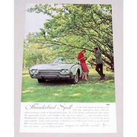 1961 Ford Thunderbird Automobile Color Print Car Ad - T-Bird Spell
