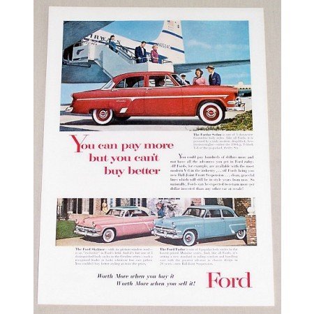 1955 Ford Fordor Sedan Automobile Color Print Car Ad