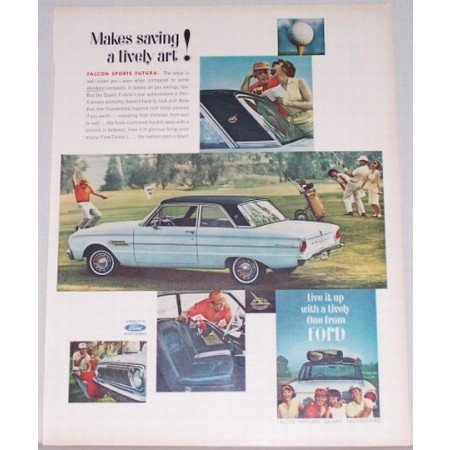 1962 Ford Falcon Sports Futura Automobile Color Print Car Ad