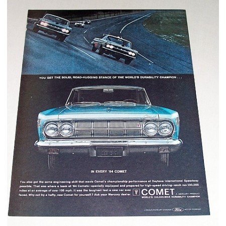 1964 Ford Comet Automobile Color Print Car Ad