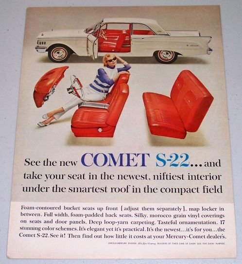 1962 Mercury Comet S-22 Automobile Color Print Car Ad