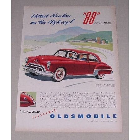 1949 Oldsmobile Futuramic 4DR Sedan Automobile Color Print Car Ad