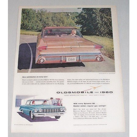 1960 Oldsmobile Super 88 Holiday Scenicoupe Automobile Color Print Car Ad