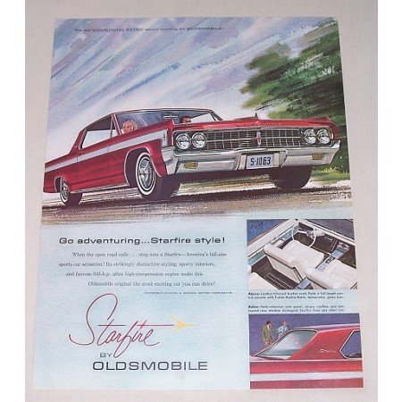 1963 Oldsmobile Starfire Automobile Color Print Car Ad