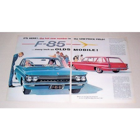 1961 Oldsmobile F-85 4DR Auto & Station Wagon Automobile 2 Page Color Print Car Ad