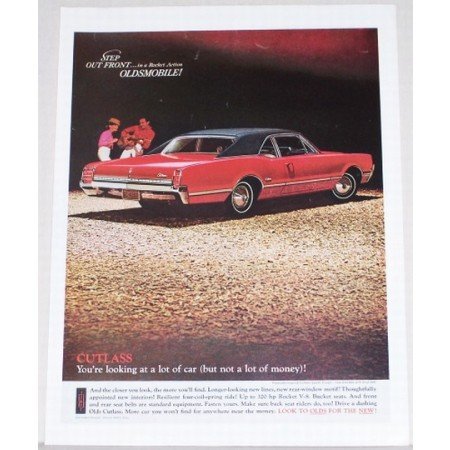 1966 Oldsmobile Cutlass Sports Coupe Auto Car Color Ad