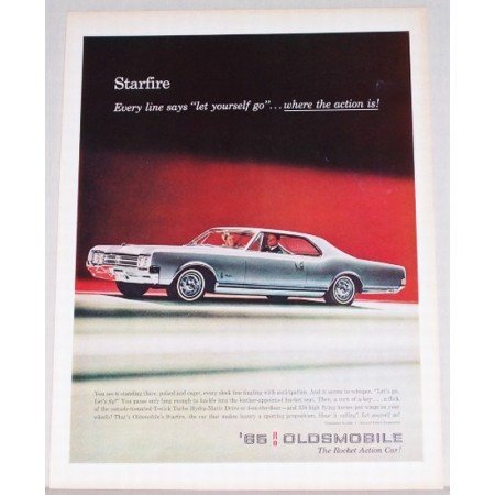 1965 Oldsmobile Starfire 2 Door Automobile Color Print Car Ad