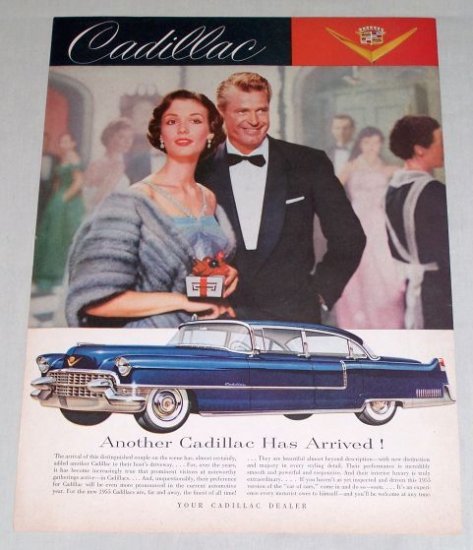 1955 Cadillac 4Dr Automobile Color Print Car Ad