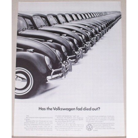 1966 VW Volkswagen Automobile Vintage Print Car Ad - Fad Died Out?