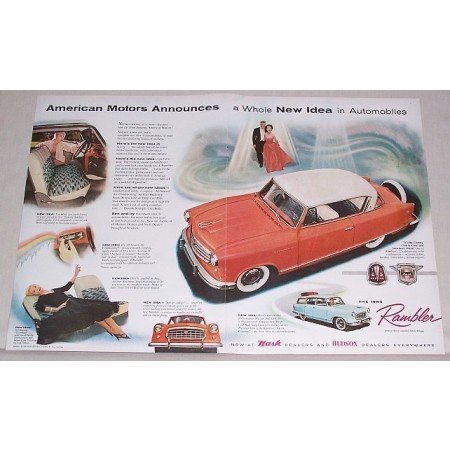1955 Rambler Country Club Automobile 2 Page Color Print Car Ad