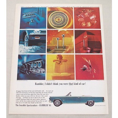 1965 Rambler Ambassador 990 Convertible Automobile Color Print Car Ad
